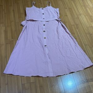 SHEIN Pink Button-Down Dress